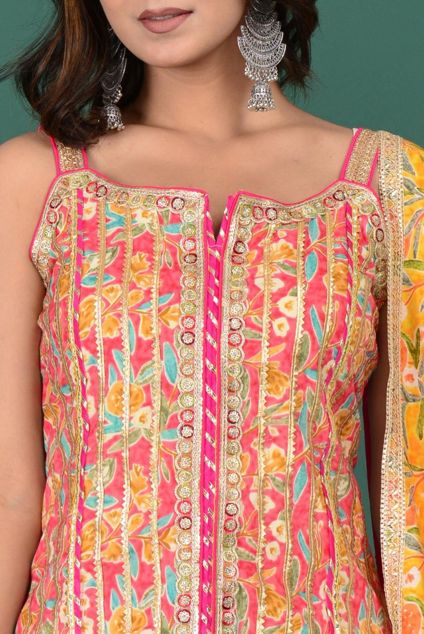 Mango Pink Sharara