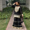Black Sharaara Chinon Full Sleeves