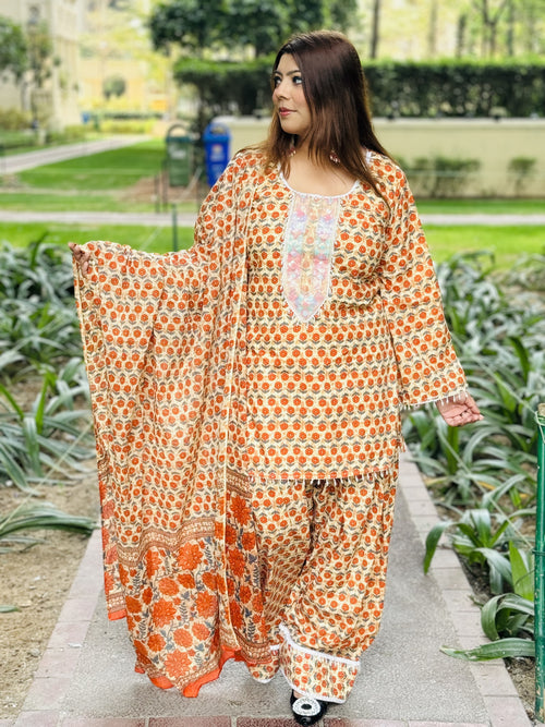 Orange Red Farshi Salwar