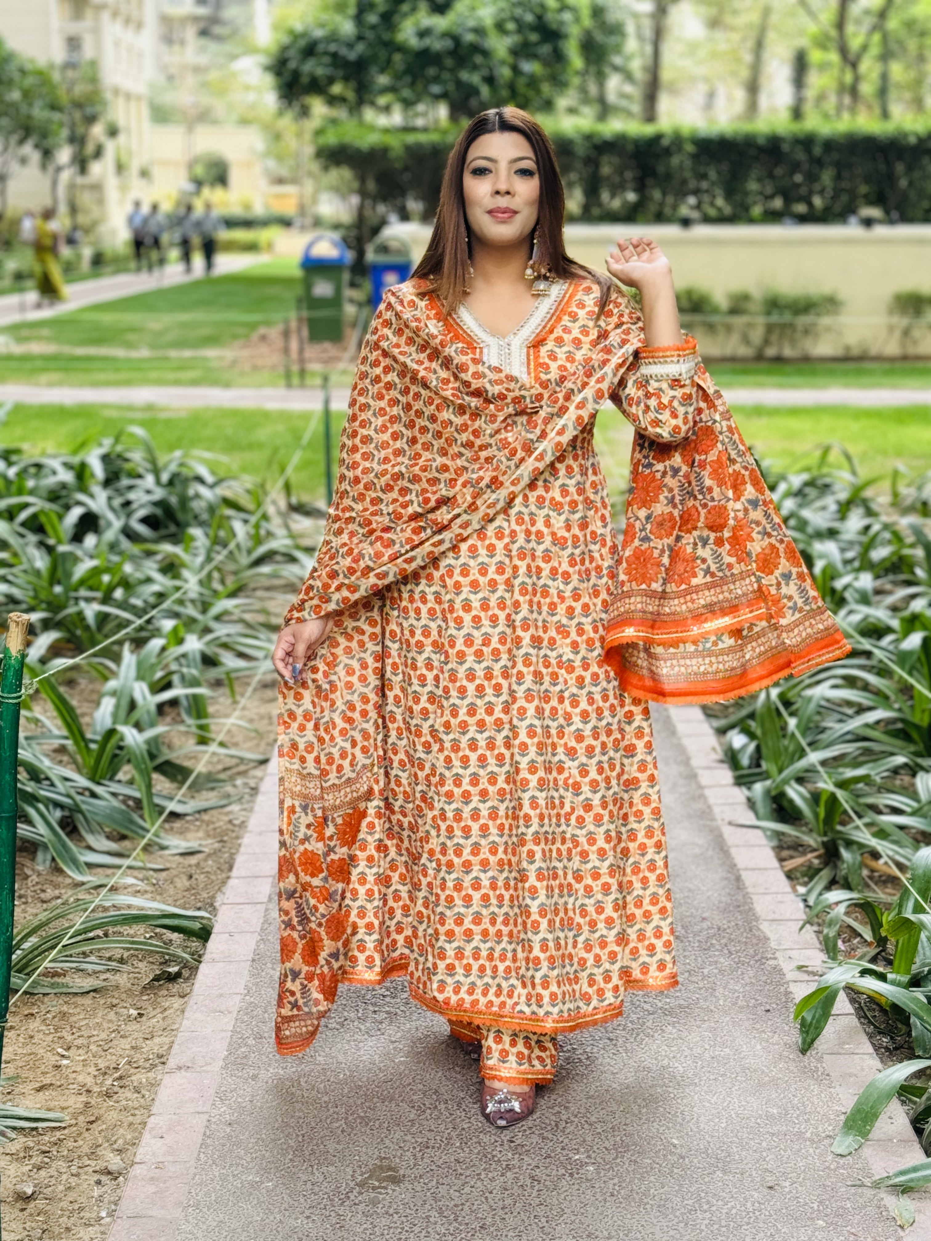 Orange Anarkali