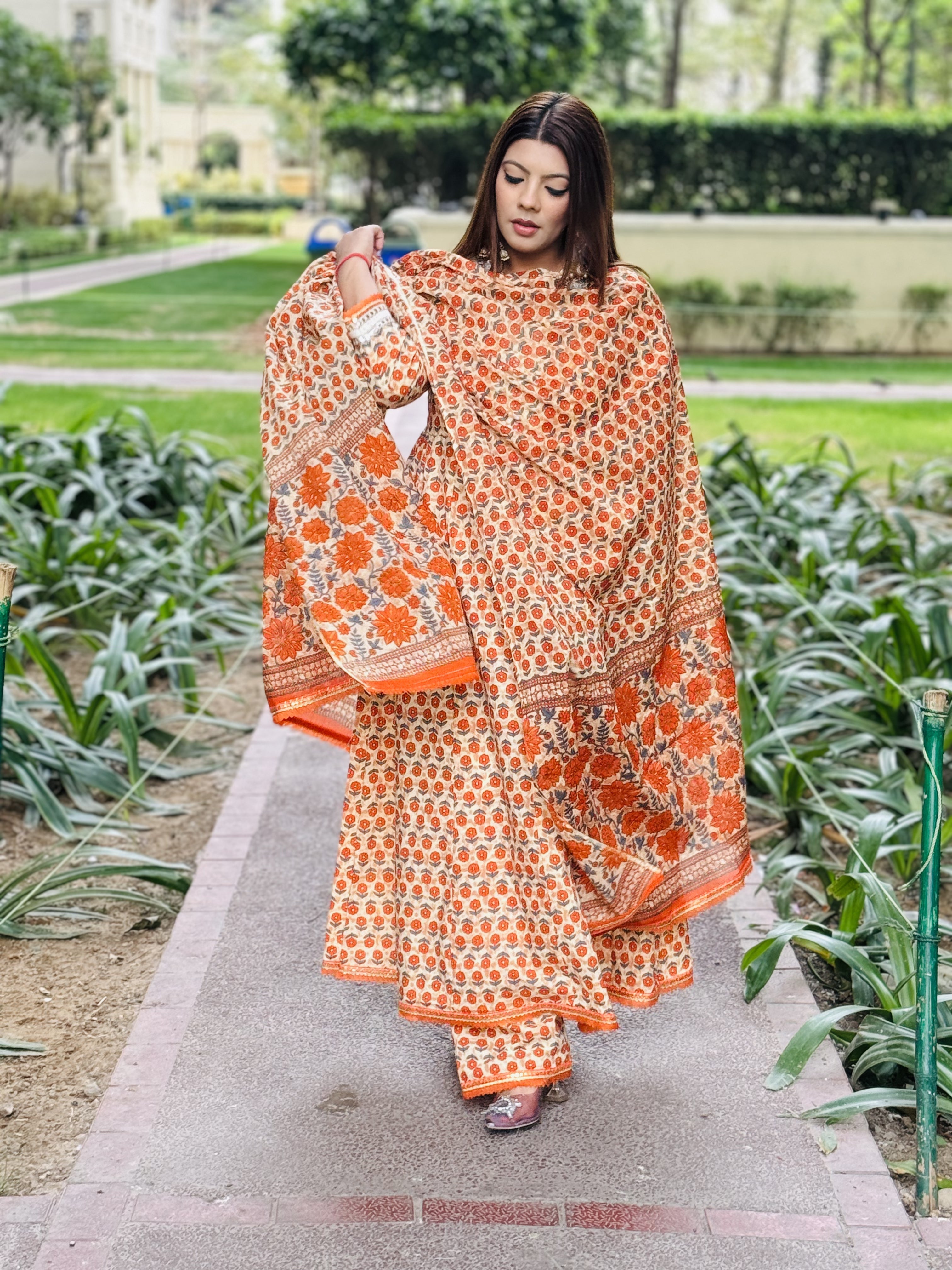 Orange Anarkali