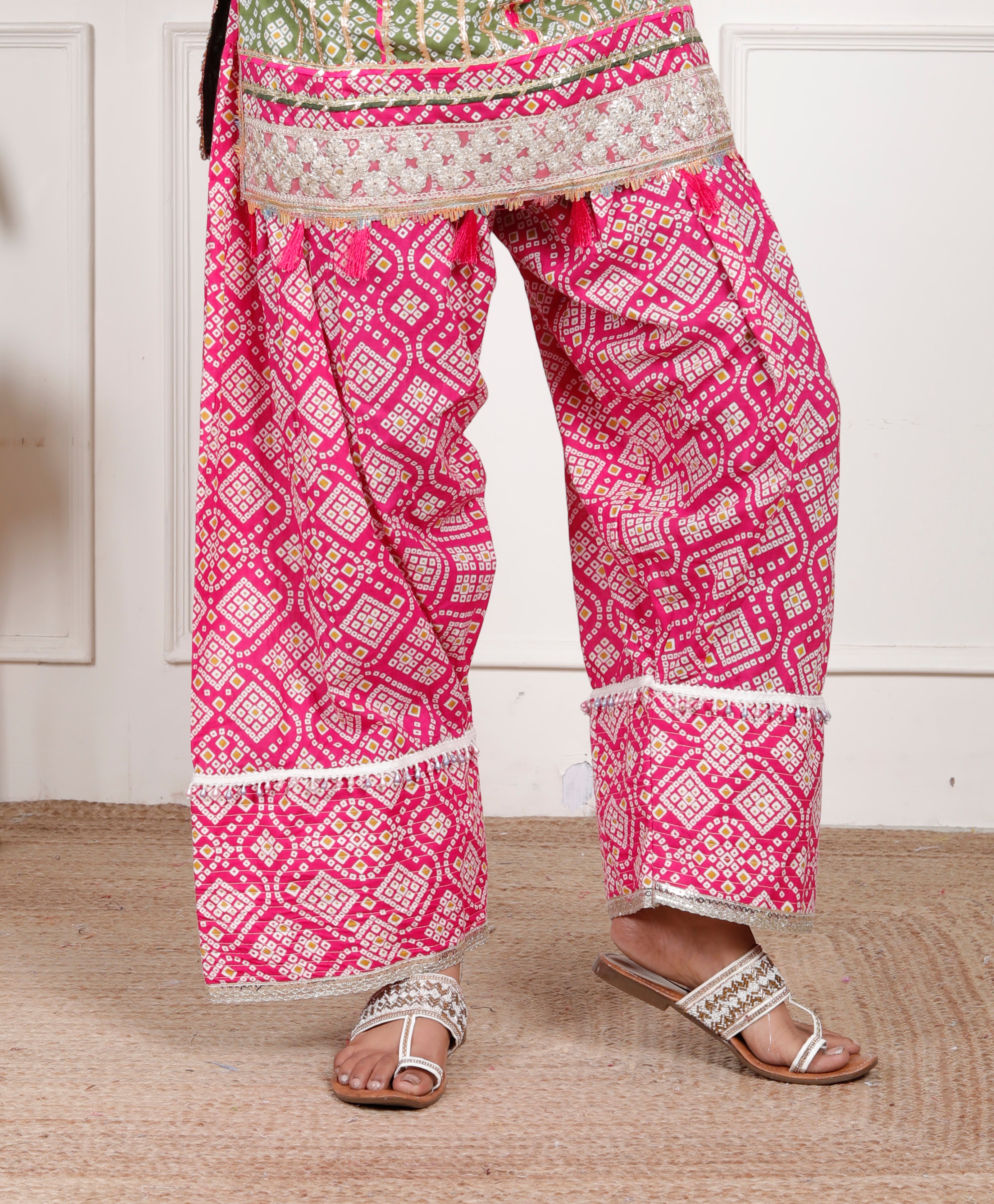 Pink Green Farshi Salwar