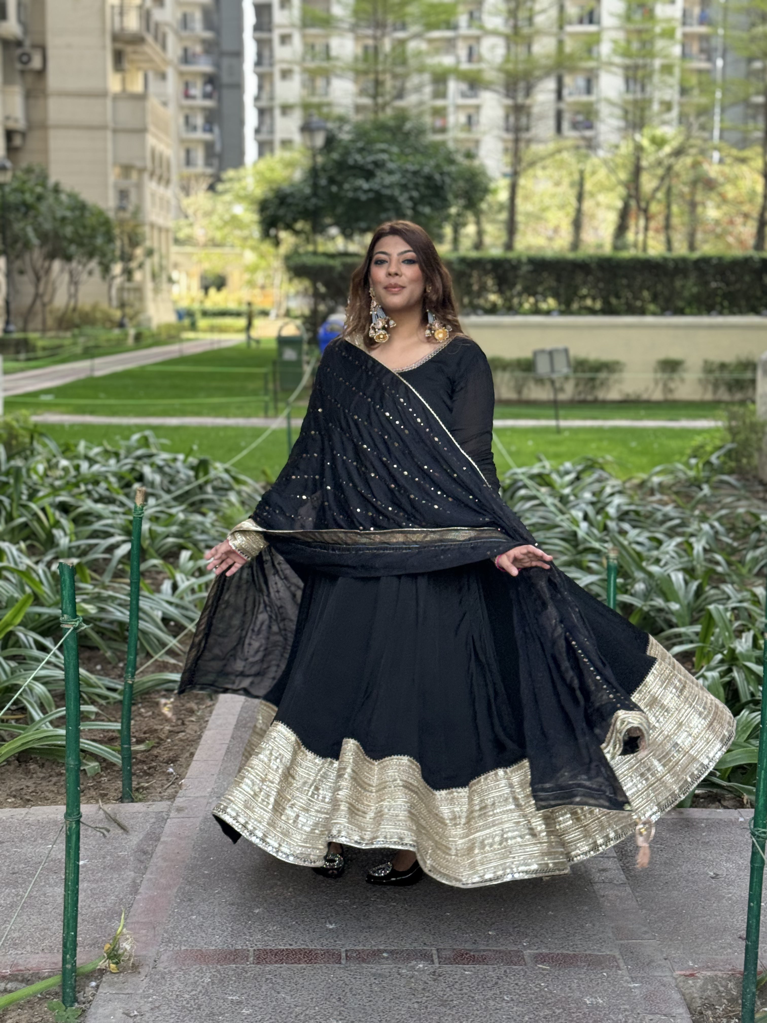 Black Chinon Anarkali