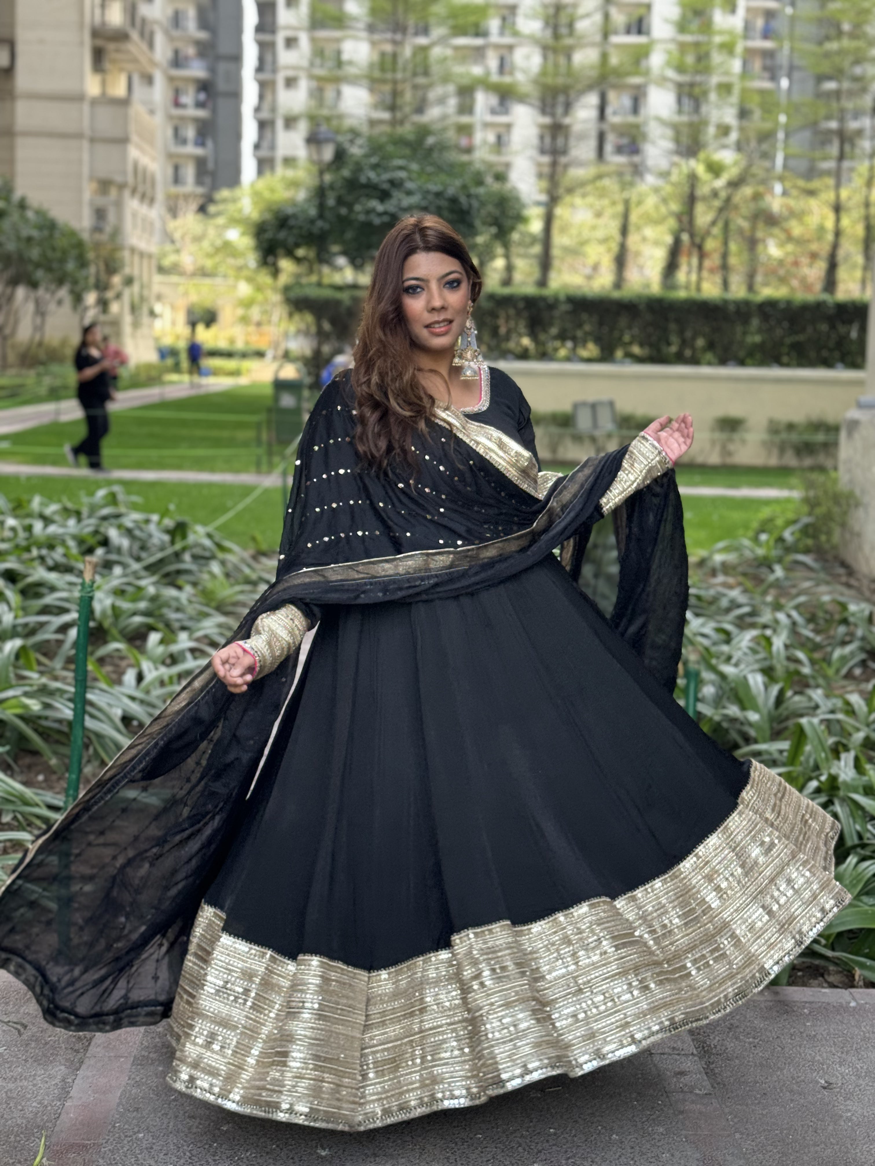 Black Chinon Anarkali