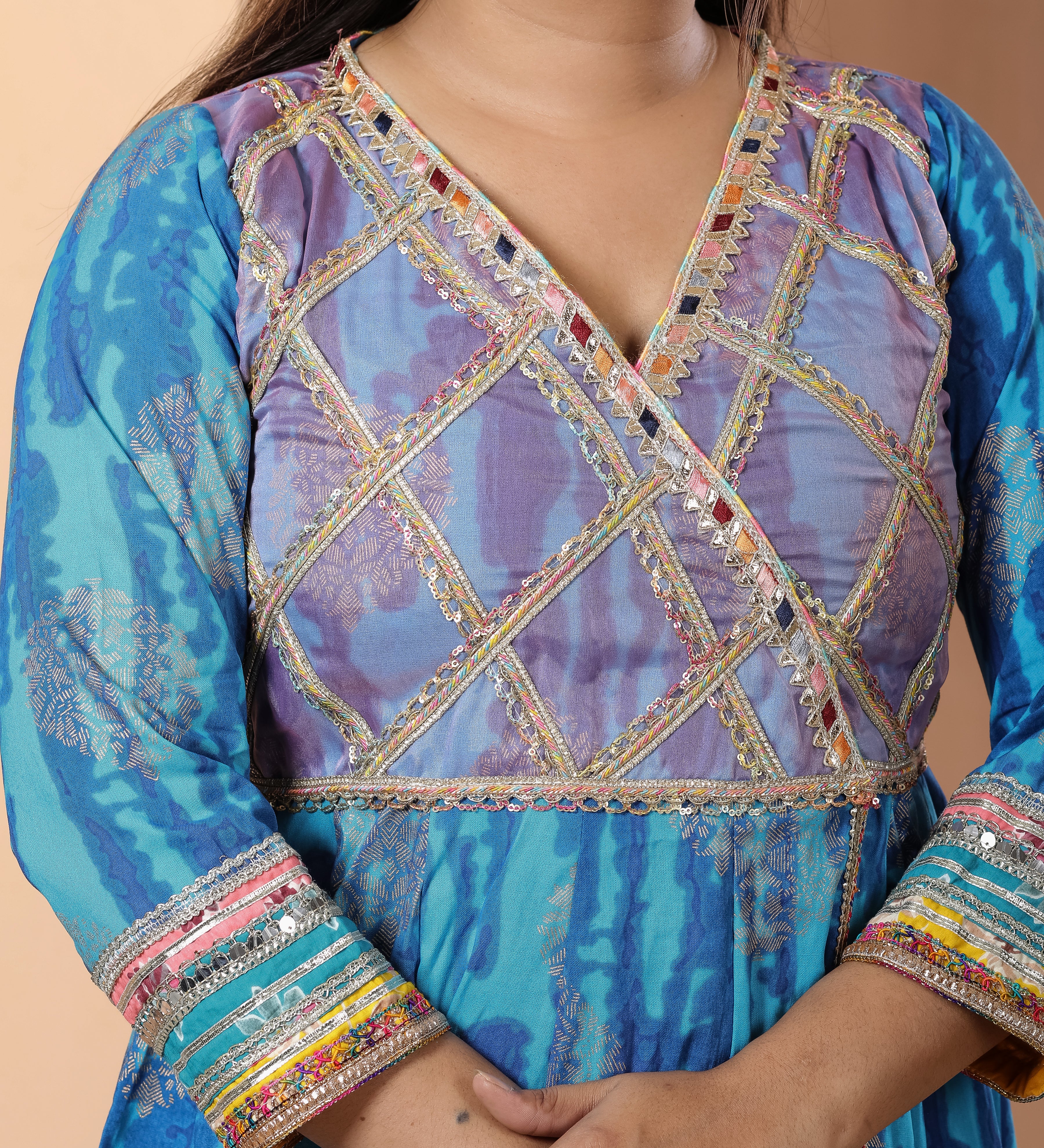 Brillant Blue Peplum Sharara