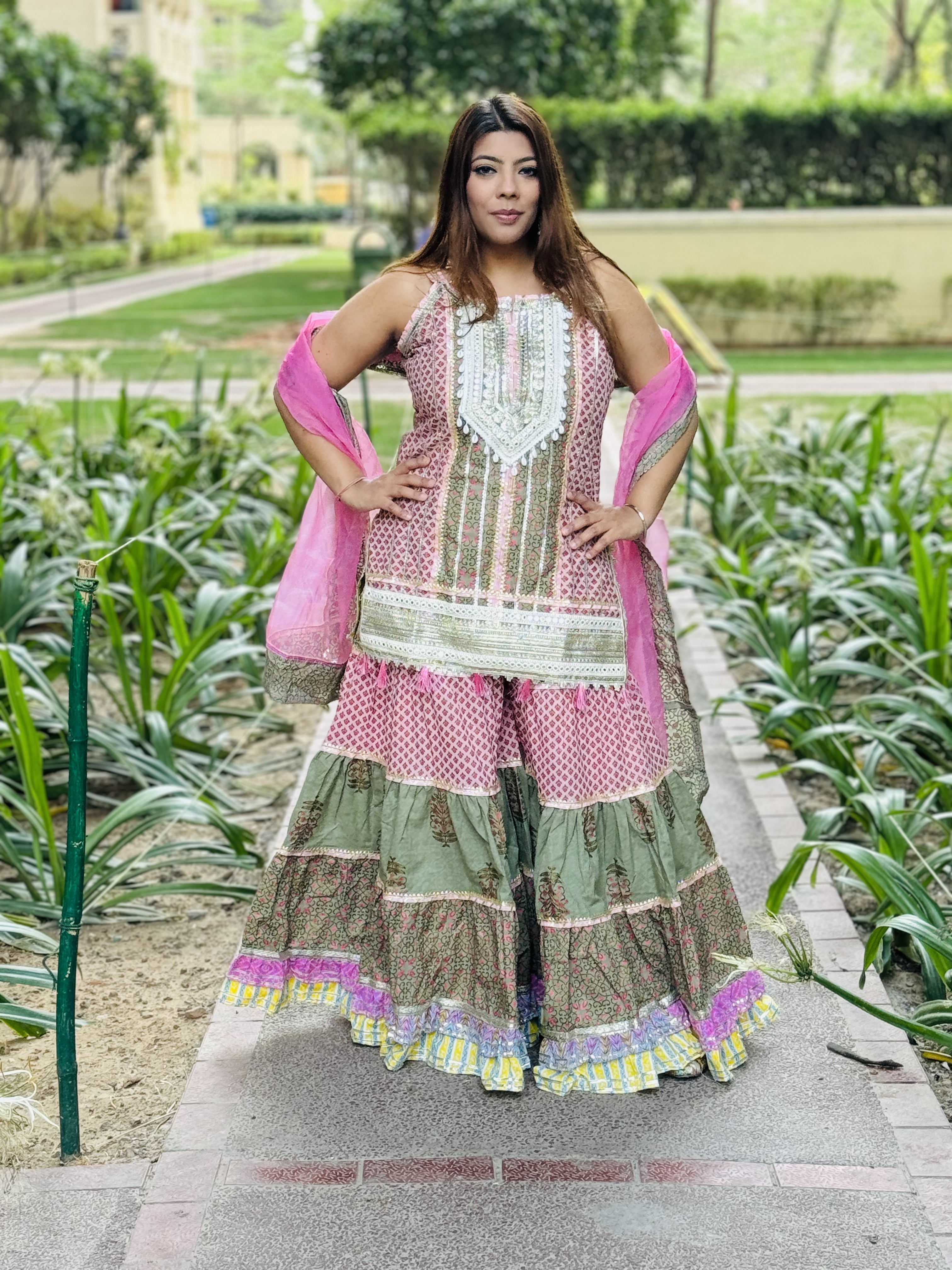 Green Pink Sharara