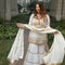 White Chinon Sharara Set Full Sleeves