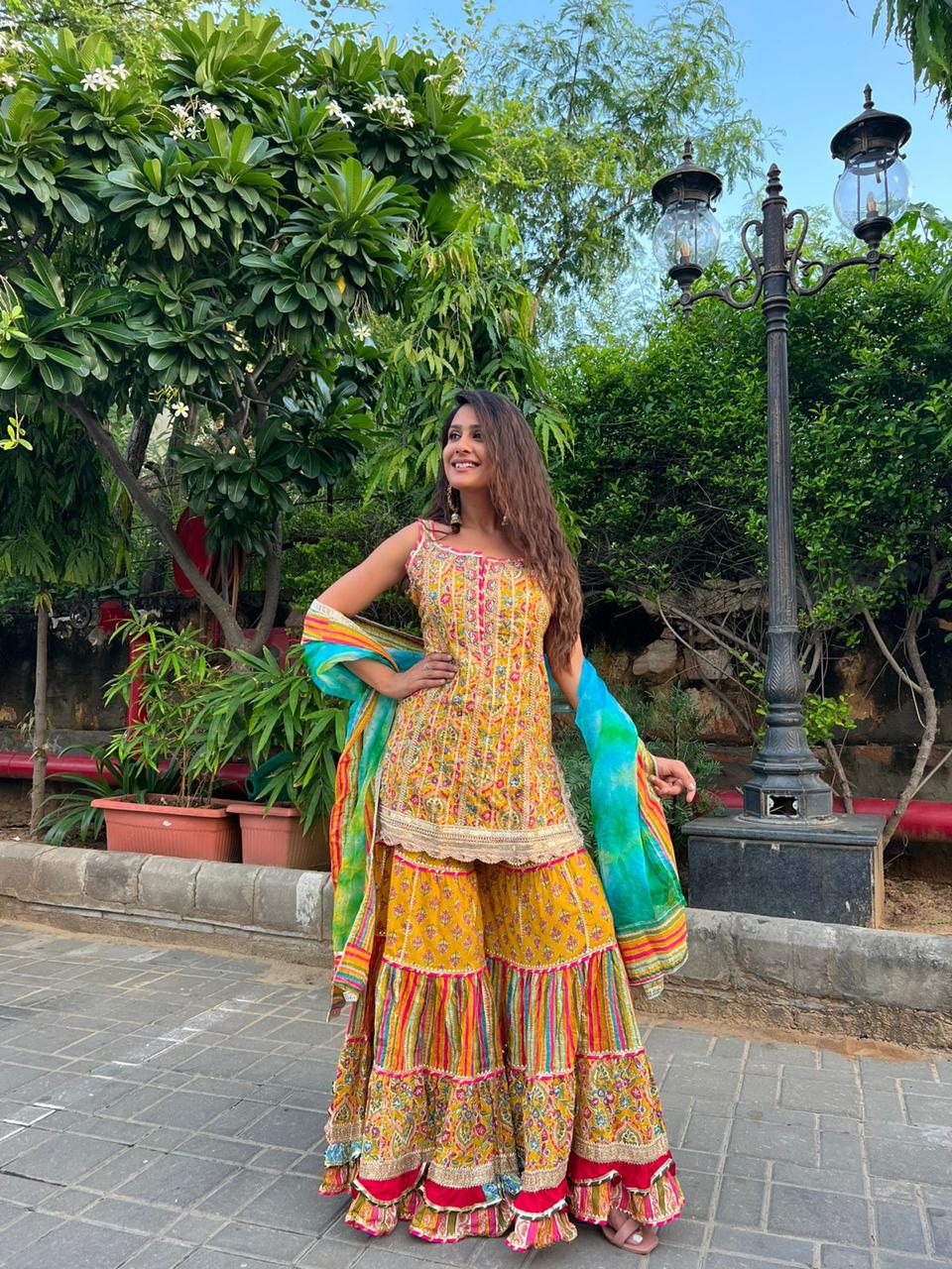 Yellow Hit Sharara Set